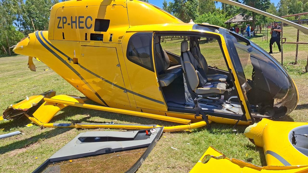 Helicóptero cayó en el rancho del Club Sajonia