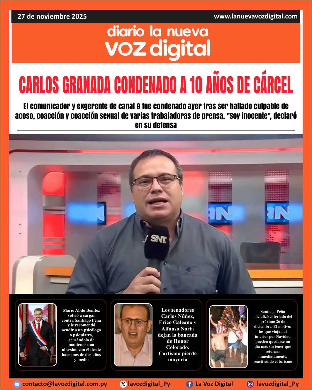 Tapa 27 de noviembre 2025