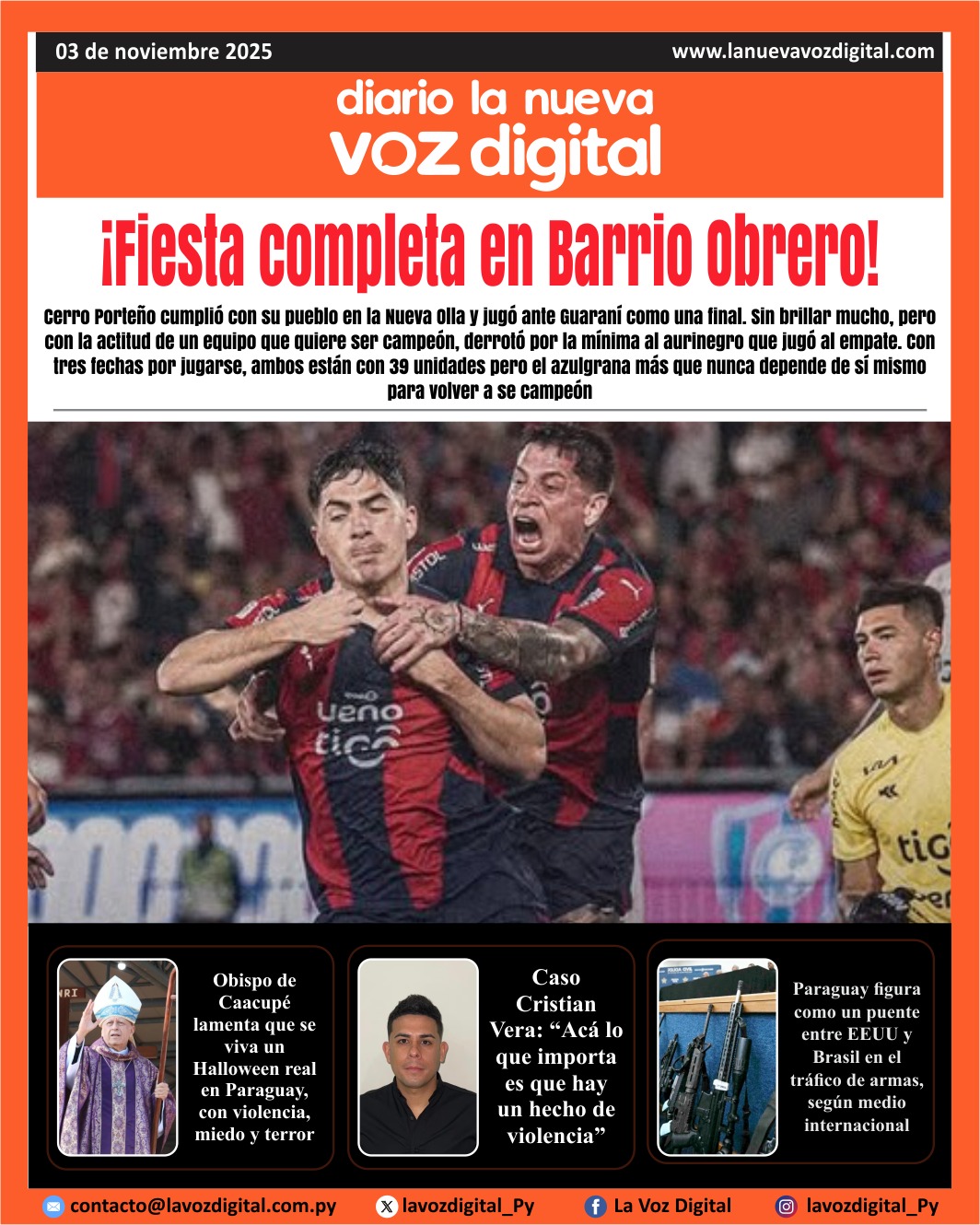 Tapa del 3 de noviembre del 2025