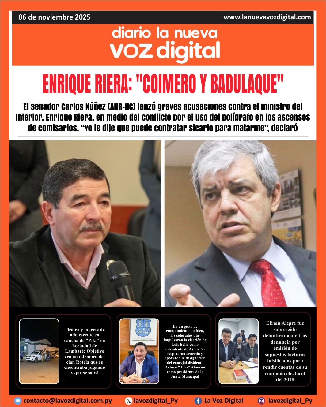 Tapa del 6 de noviembre del 2025