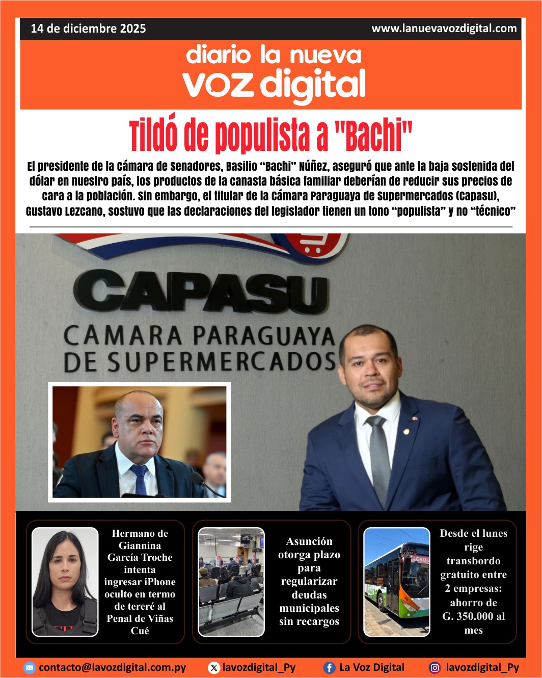 Tapa del 14 de septiembre del 2025