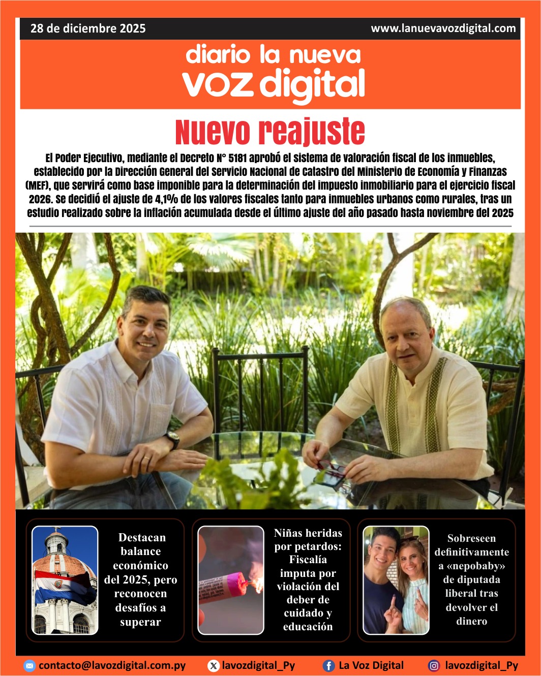 Tapa del 28 de diciembre del 2025