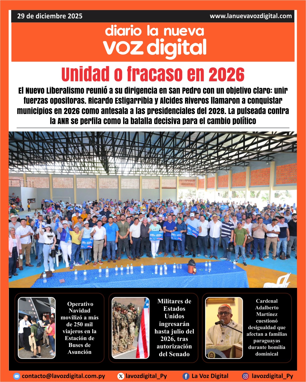 Tapa del 29 de diciembre 2025