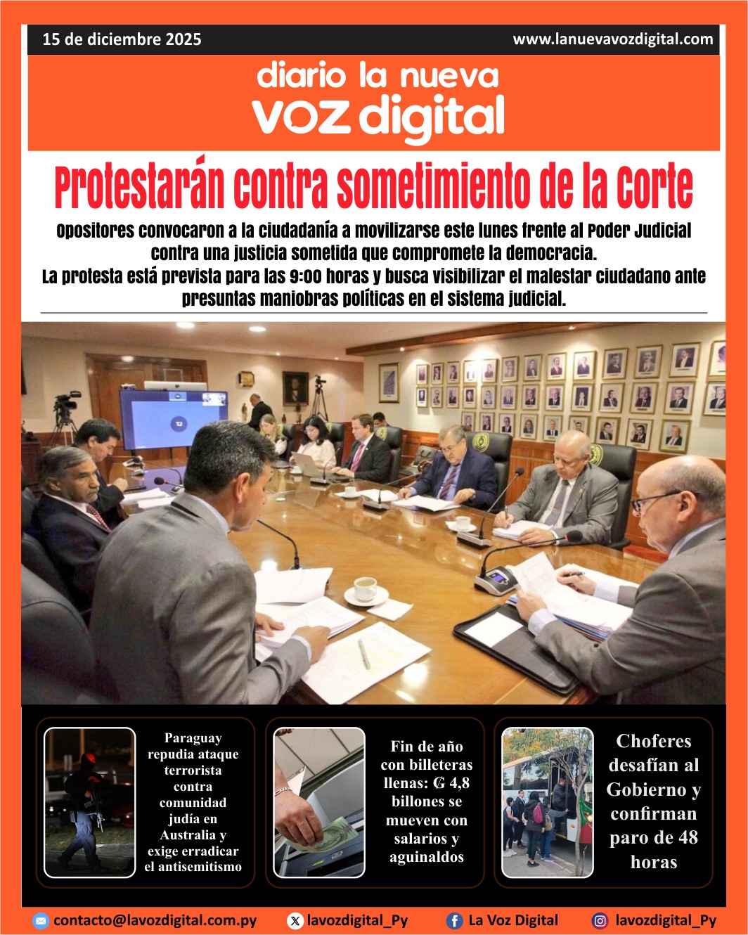 Tapa del 15 de septiembre del 2025