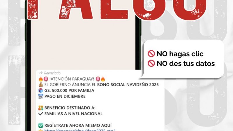 Advierten de falso Bono social navideño en nombre del Gobierno