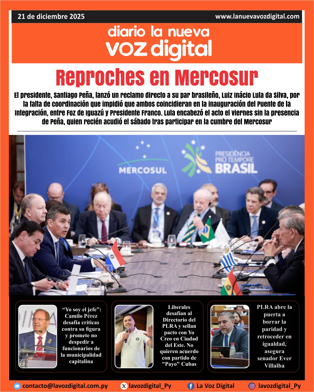 Tapa del 21 de diciembre del 2025