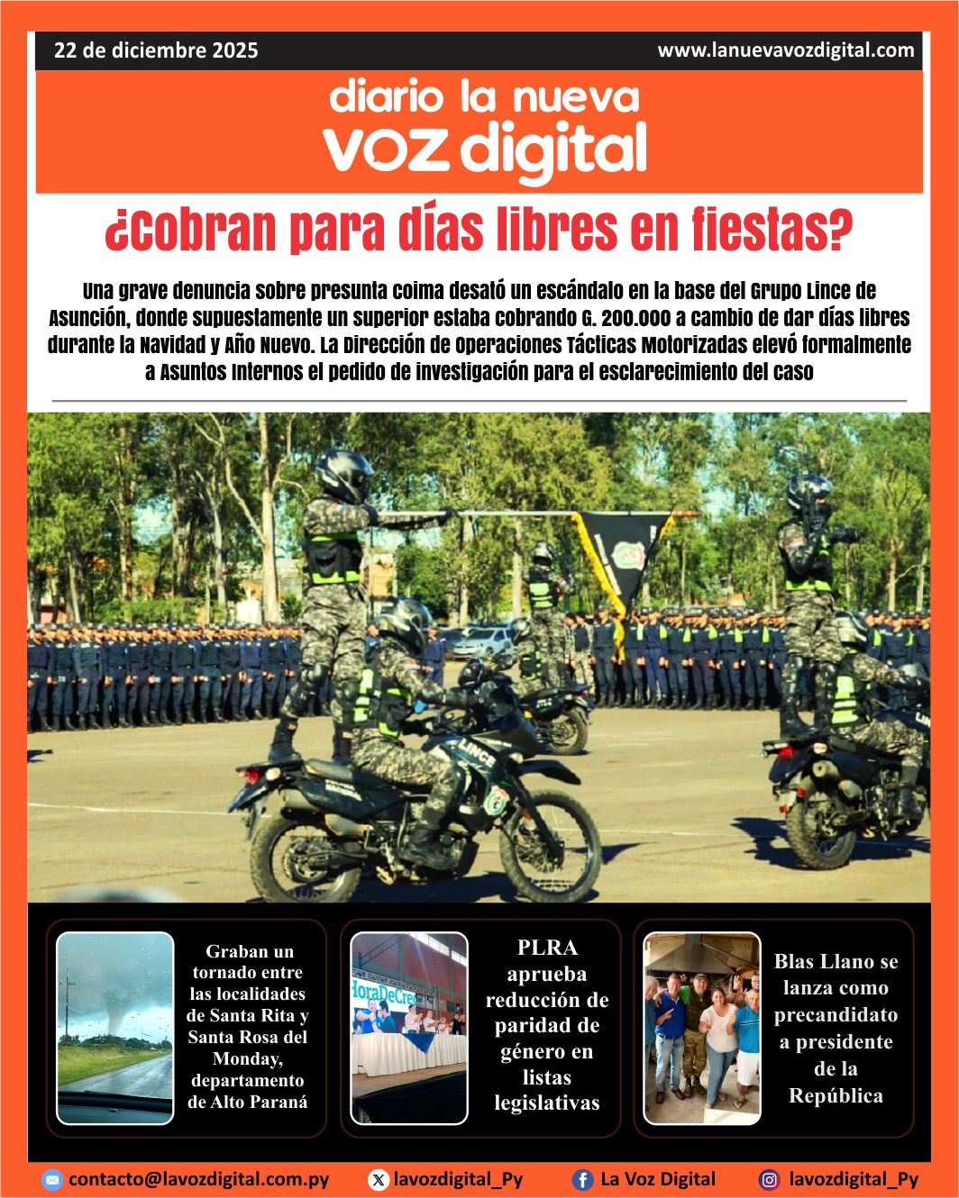 Tapa del 22 de diciembre del 2025