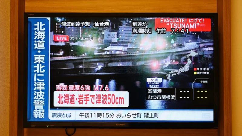 Un terremoto de magnitud 7,6 sacude Japón y activa la alerta de tsunami