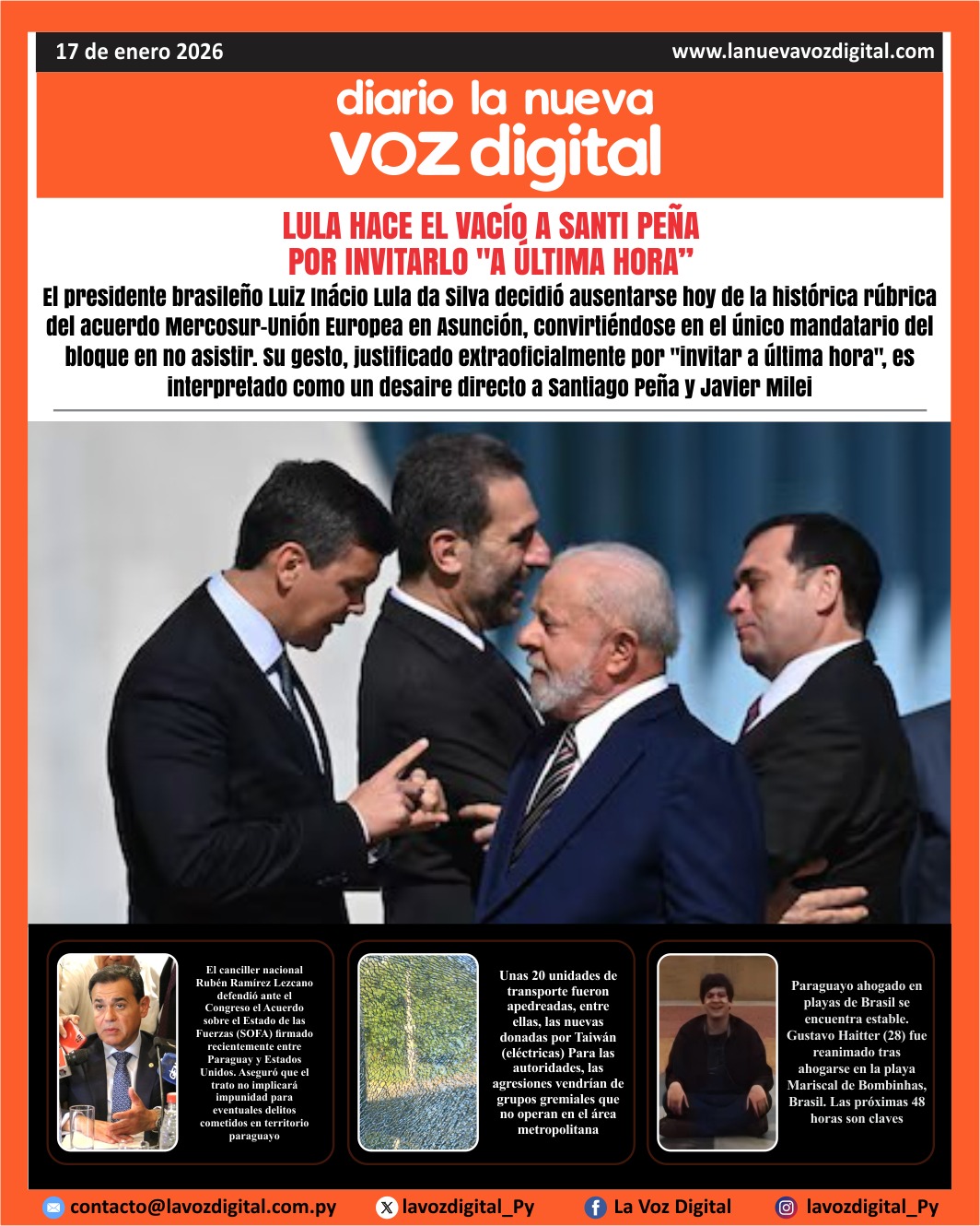 Tapa del 17 de enero del 2026