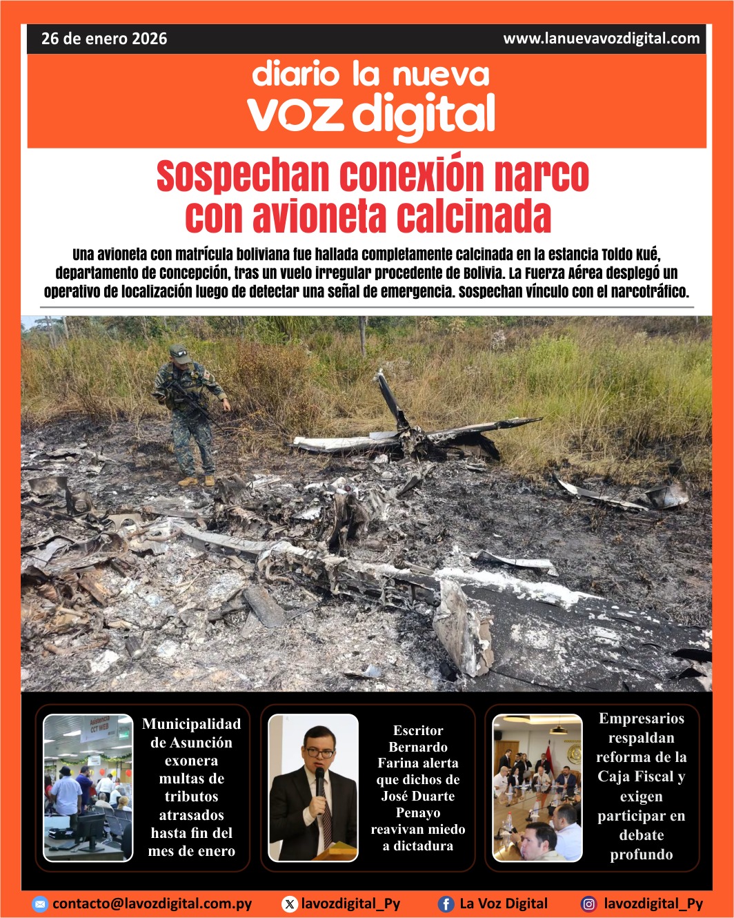 Tapa del 26 de enero del 2026