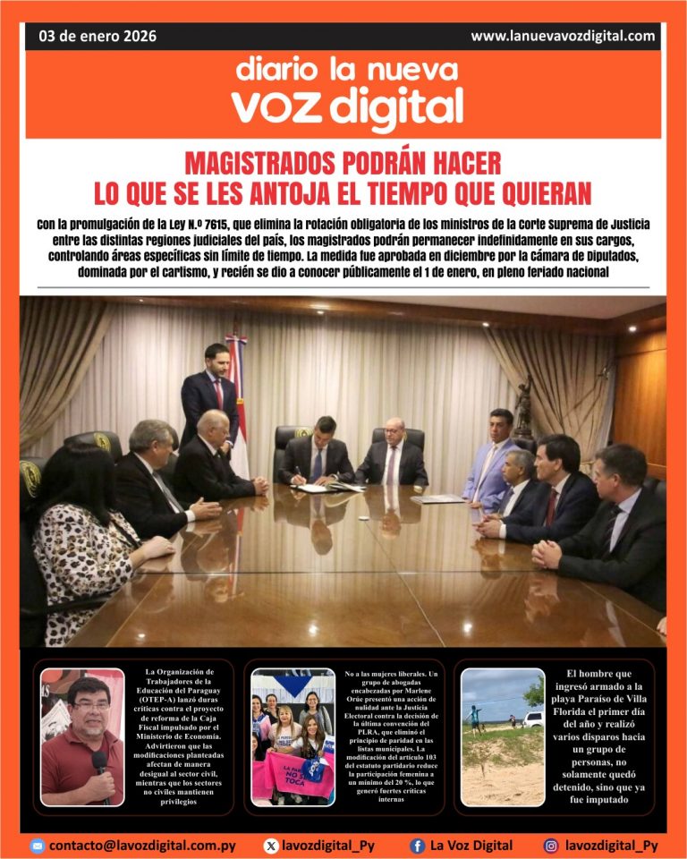 Tapa 3 de enero 2026