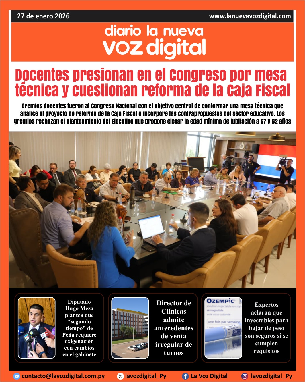 Tapa del 27 de enero del 2026