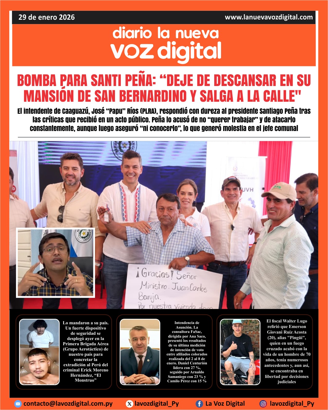 Tapa del 29 de enero del 2026