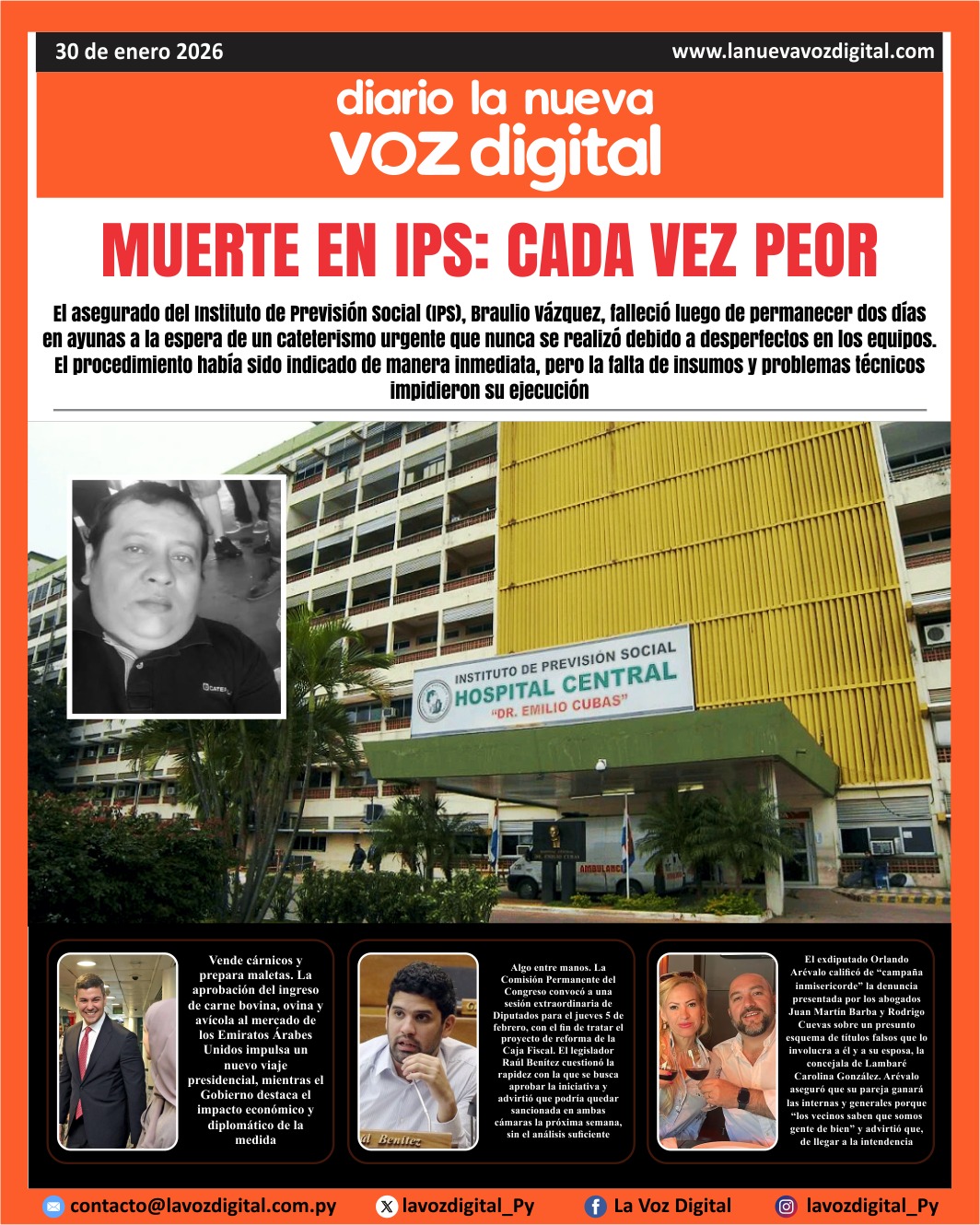 Tapa del 30 de enero del 2026