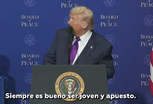Trump elogia a Peña en reunión del Board of Peace: «Siempre es bueno ser joven y apuesto»