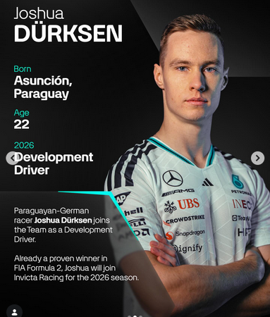 Joshua Duerksen será piloto de desarrollo de Mercedes