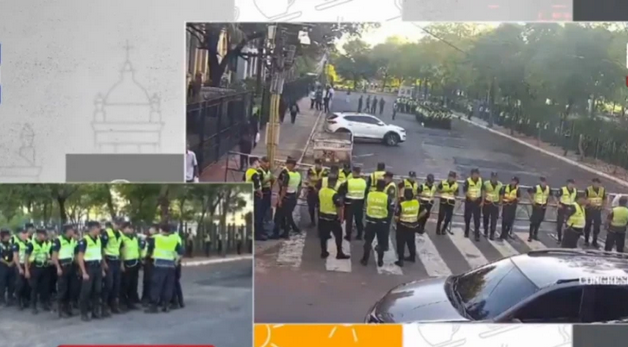 Despliegan operativo policial ante movilizaciones contra la reforma fiscal en Asunción