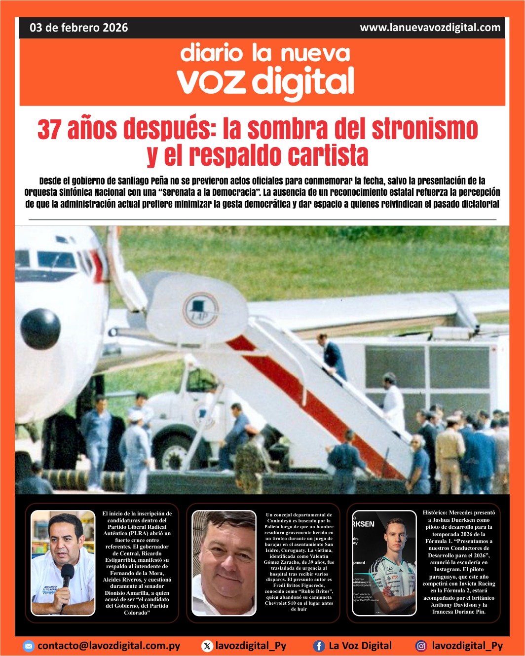 Tapa del 3 de febrero del 2026