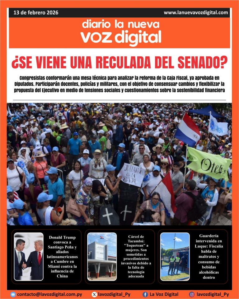 Tapa del 13 de febrero del 2026