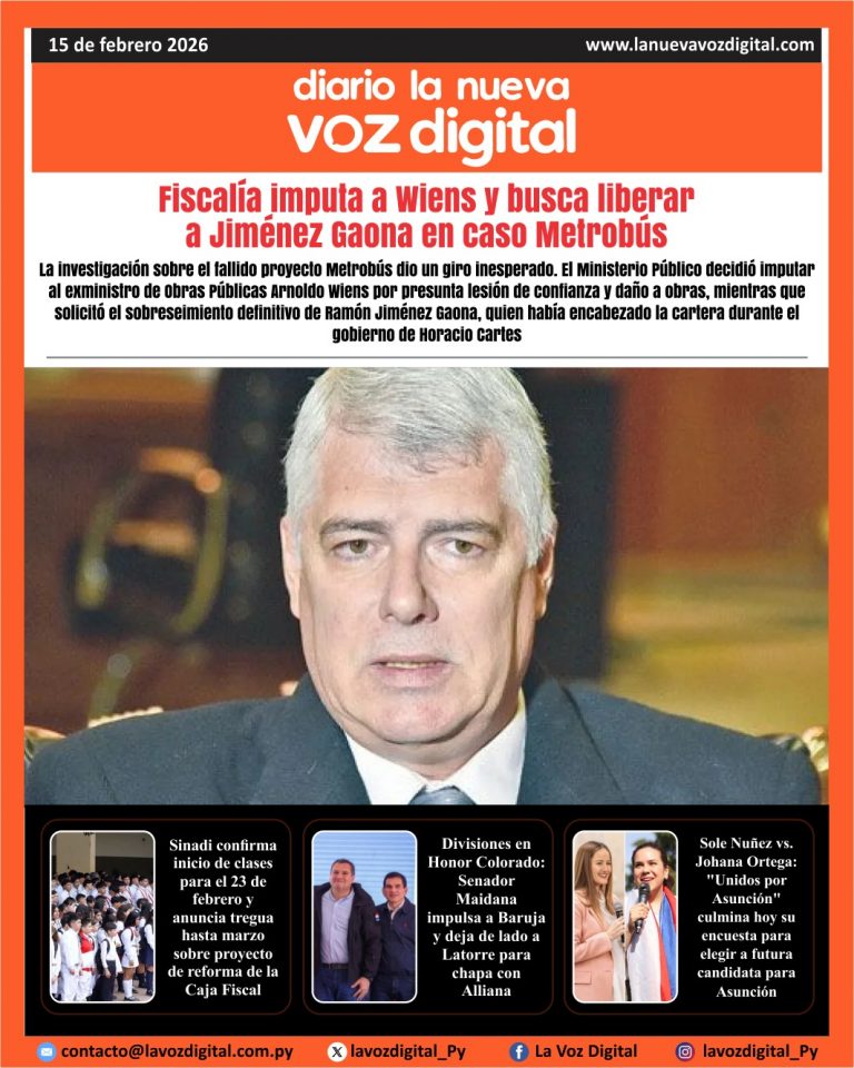 Tapa del 15 de febrero del 2026