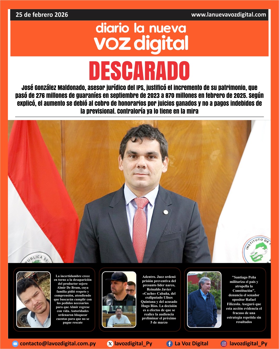 Tapa del 25 de febrero del 2026