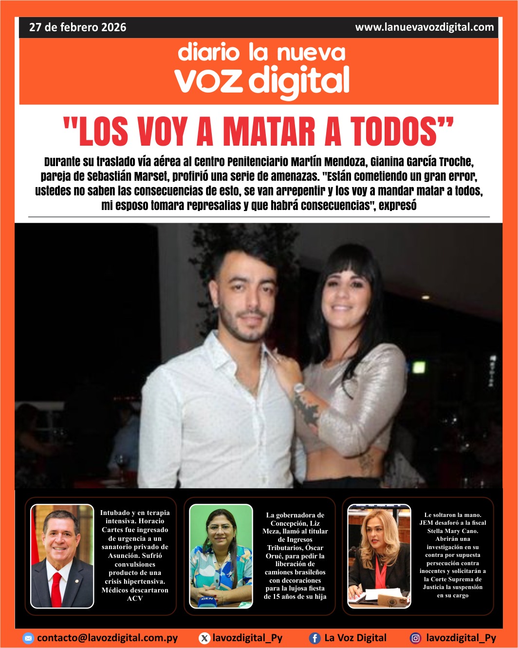 Tapa del 27 de febrero del 2026