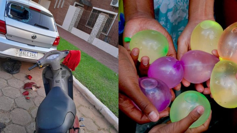 Guerra de globos con agua terminó en accidente en Concepción