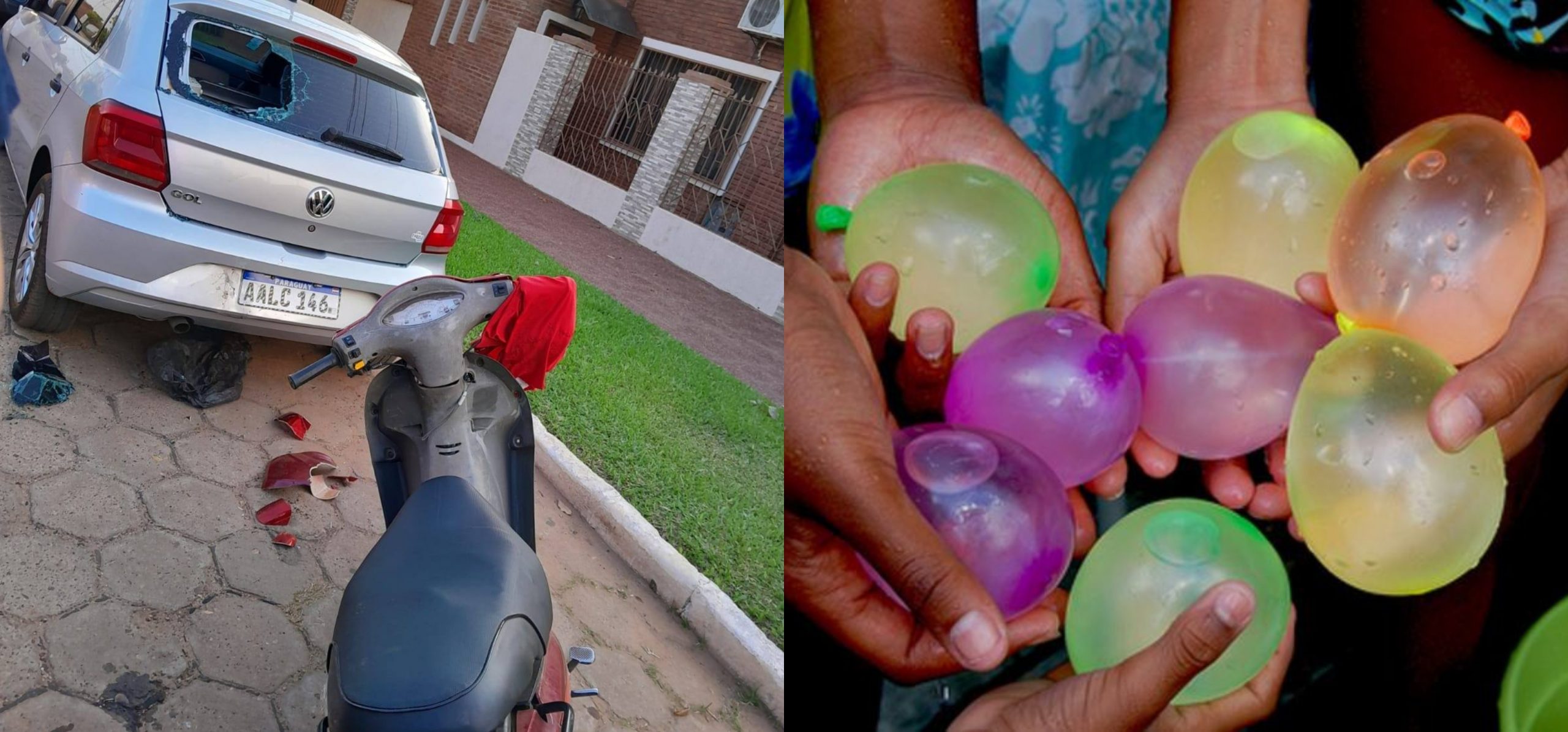 Guerra de globos con agua terminó en accidente en Concepción